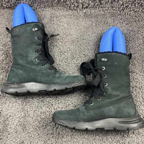 Timberland Women's Black nubuck and fur collar high rise boot size 8.5 - Picture 4 of 9